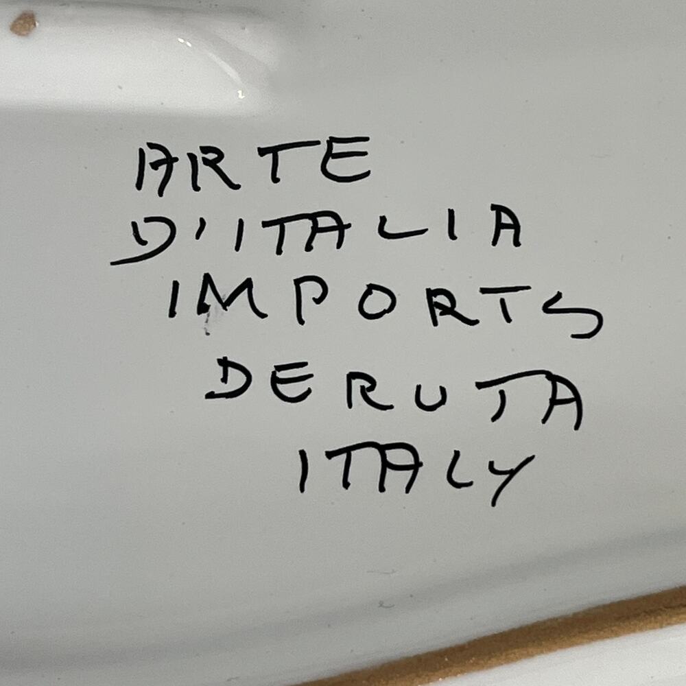 Arte D’Italia Imports Deruta Italy Hand Painted Majolica Platter Sea Serpent - Picture 4 of 11